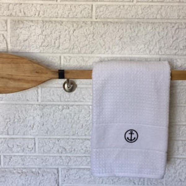 Nautical Towel Rack, Coastal Boat Oar Storage, Towel Bar, Beach House Decor, Paddle Bathroom Shelf, Restroom Powder Room