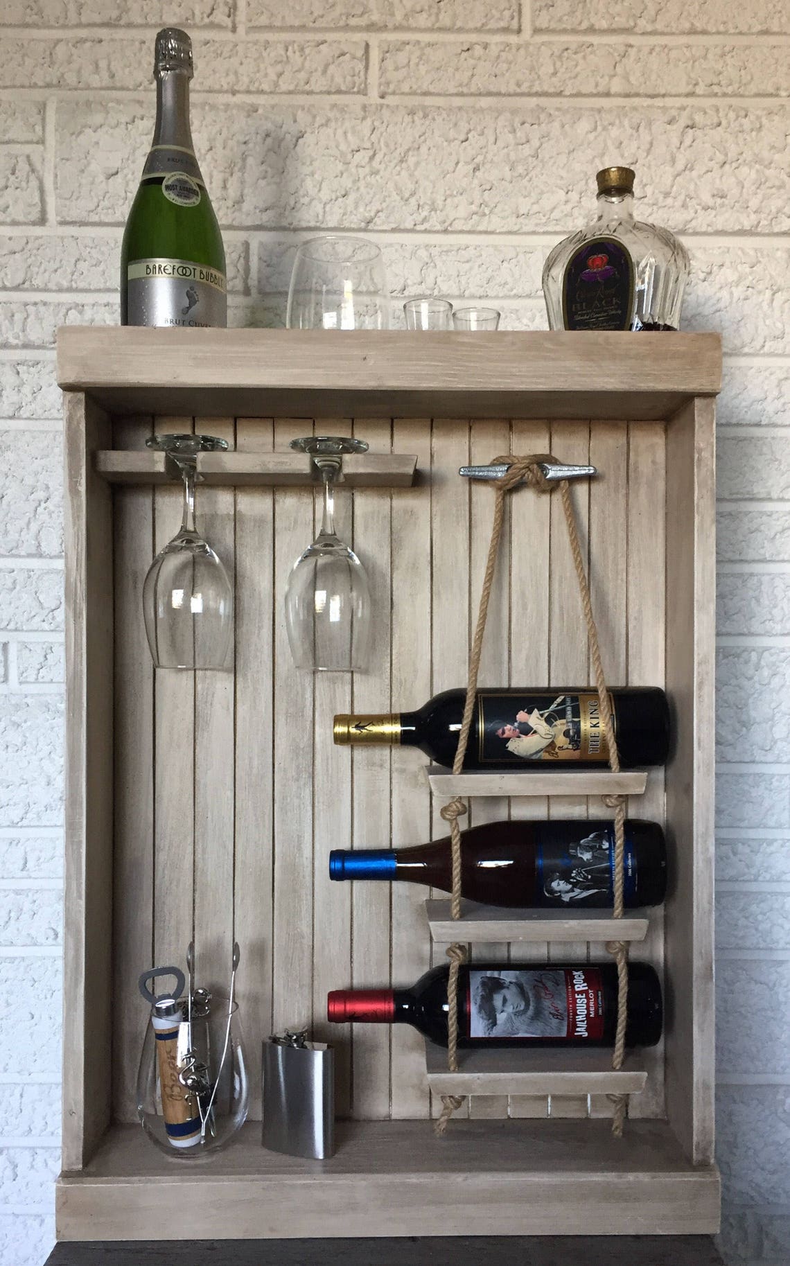 Nautical Wine Rack Coastal Wine Storage Wall Hanging Wine Etsy