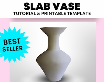 VASO PER LASTRA IN CERAMICA FAI DA TE, Modello in ceramica, Tutorial e indicazioni per la costruzione di lastre, Modello e modello stampabile, Crea il tuo vaso di argilla
