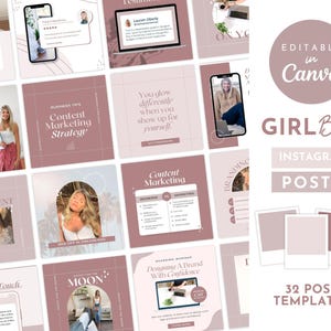 Modelos de postagem do Instagram Canva - Citações para feed do Instagram - Modelos criativos do Instagram - Designs do Canva - Instagram elegante - Girl Boss