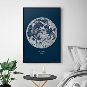 Moon Poster, Moon Print, Full Moon Print, Full Moon Poster, La Luna, La Lune, Moon Wall Art, Large Moon Poster