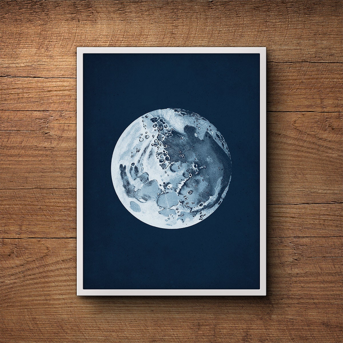 Moon Art Print, Blue Moon Wall Decor, Full Moon Poster, Full Moon Print, Moon Print, Moon Phase Poster, Moon Poster, Astronomy Print