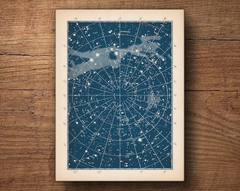 Star Chart Canvas Print, Star Chart, Constellation Chart, Celestial Map, Star Map Poster, Large Constellation Art, Astronomy Art, Galaxy Art