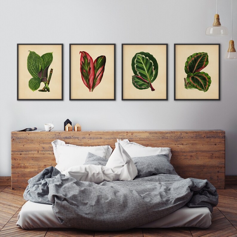 Botanical Print Set, Tropical Leaves Tropical Wall Art, Tropical Decor Print, Tropical Art Decor, Tropical Leaf Art, Tropical Artwork image 2