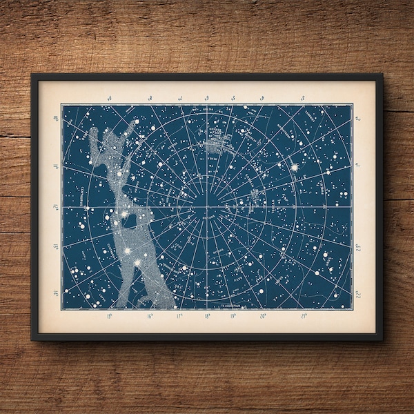 Star Map, Star Chart, Constellation Print, Constellation Map, Constellation Poster, Star Poster, Astronomy Print, Nautical Decor, Wall Art