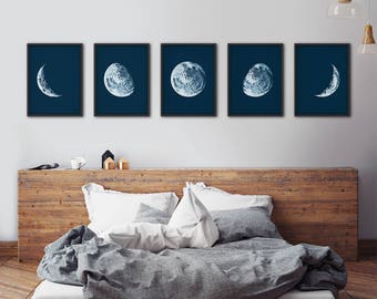 Moon Phases Prints, Moon Phases Set, Moon Prints, Moon Phases Wall Art, Moon Wall Art, Moon Posters, Moon Poster, Wall Decor, Moon Art