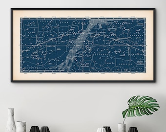 Star Map, Star Map Print, Constellations Chart Print, Constellation Poster, Bedroom Wall Art, Constellations Art, Astrology, Nursery Decor