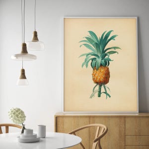 Pineapple Wall Art, Pineapple Print Art, Botanical Wall Art, Pineapple Print, Large Wall Art, Wall Print Pineapple, Large Pineapple Print image 3