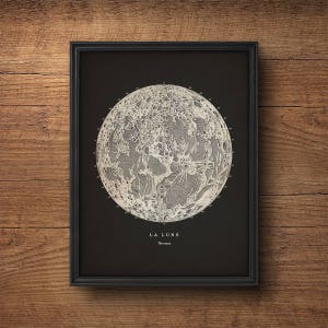 Moon Print, Full Moon Print, Moon Poster, Moon Wall Art, Nautical Decor, Astronomy Print, Astronomy Poster, Astrology Art, Celestial Map