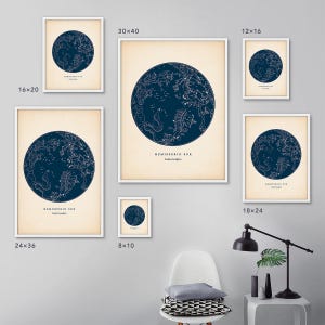 Constellations Print, Southern Hemisphere, Star Chart, Star Map, Star Print, Nautical Decor, Astronomy Poster, Celestial Wall Art image 4