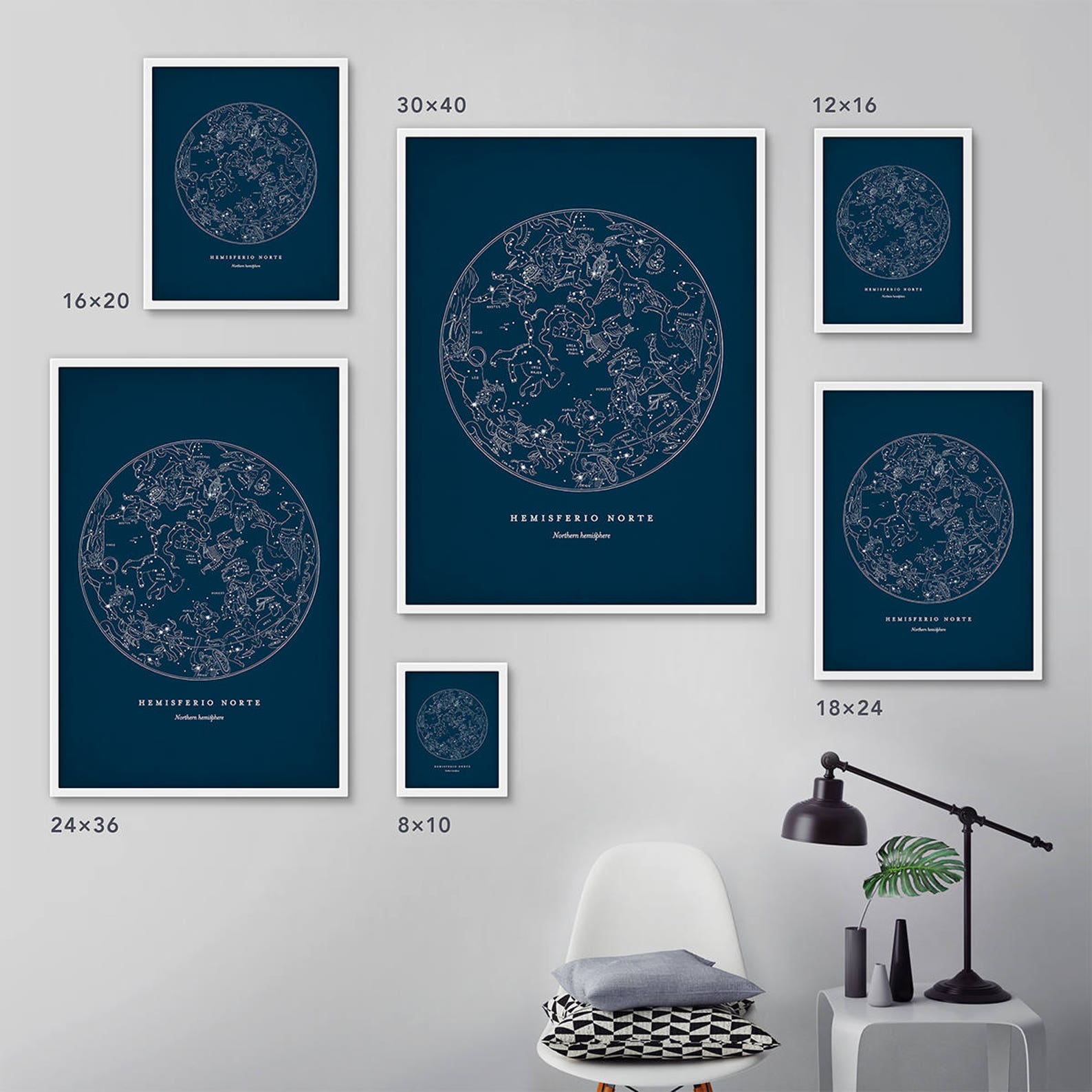 Vintage Star Map Set, Star Chart, Star Map, Constellation Print ...