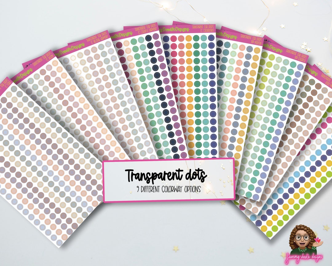 Transparent Dot Stickers Erin Condren Colors Plum Paper - Etsy