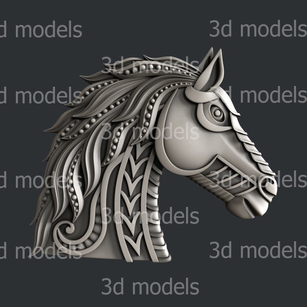 Modèles STL 3D pour décor de cheval de routeur CNC