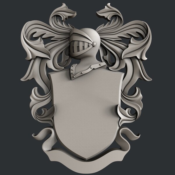 3d STL models for CNC router Coat of Arms