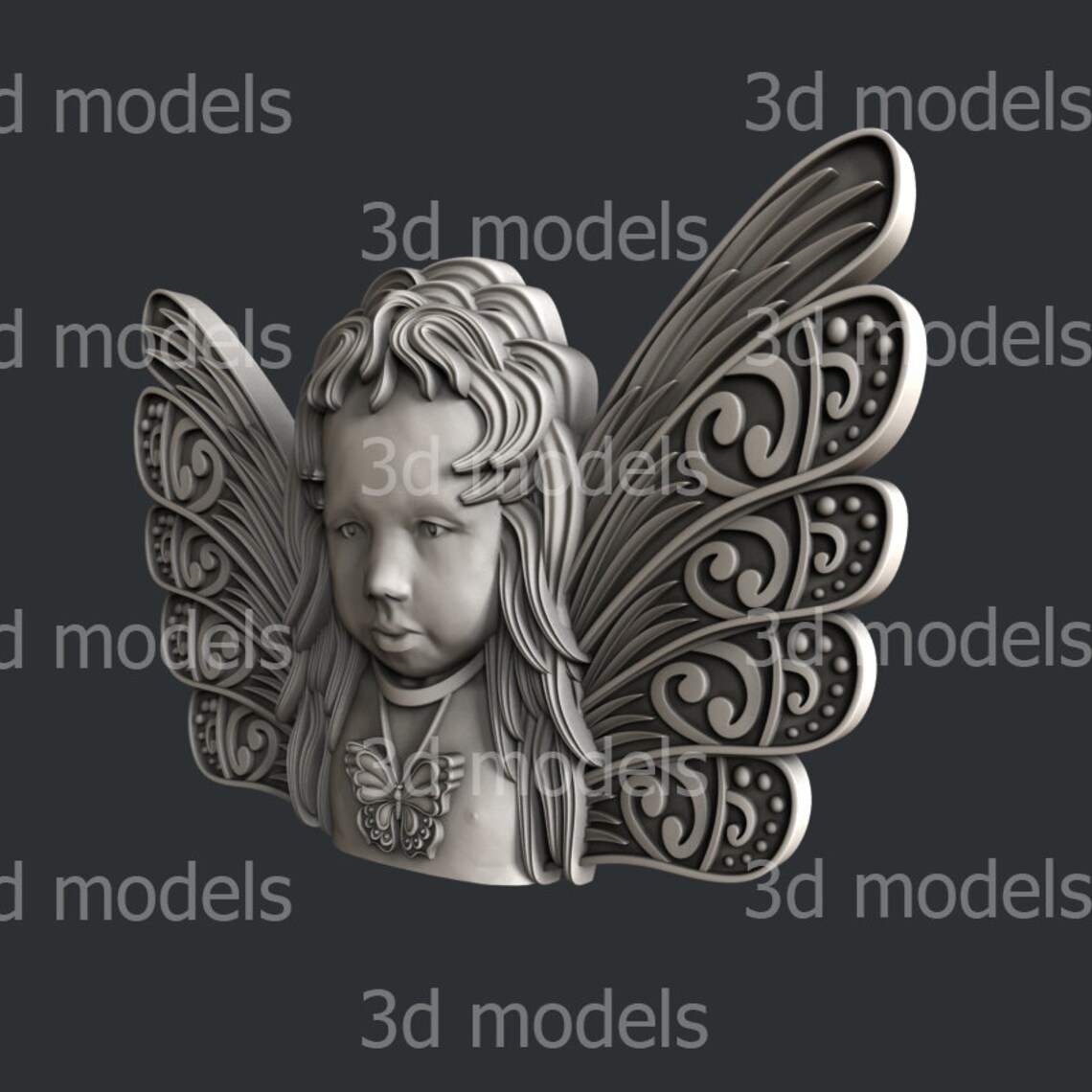 3d STL Models for CNC Router Angel Butterfly - Etsy