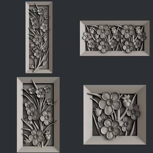 3d STL models for CNC router flower