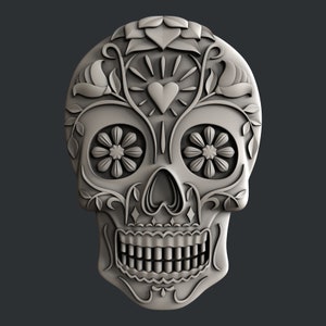 3d STL models for CNC router sugar skull