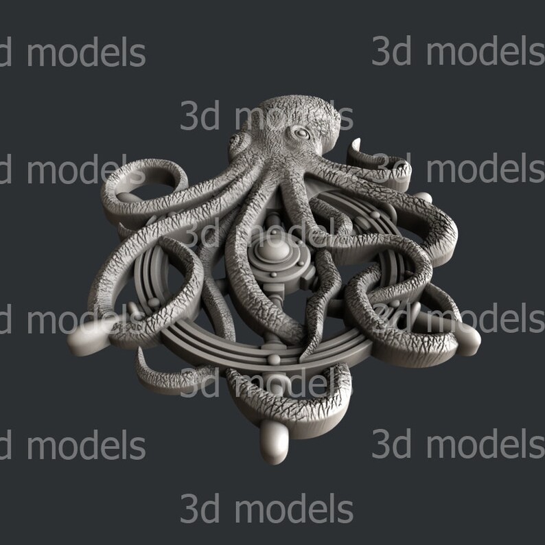 3d STL models for CNC router octopus | Etsy