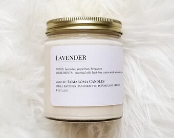 Lavender Candle, Soy Candle, Aromatherapy Candle, Soy Candle, Spa Candle, Wedding Gift, Housewarming Gift