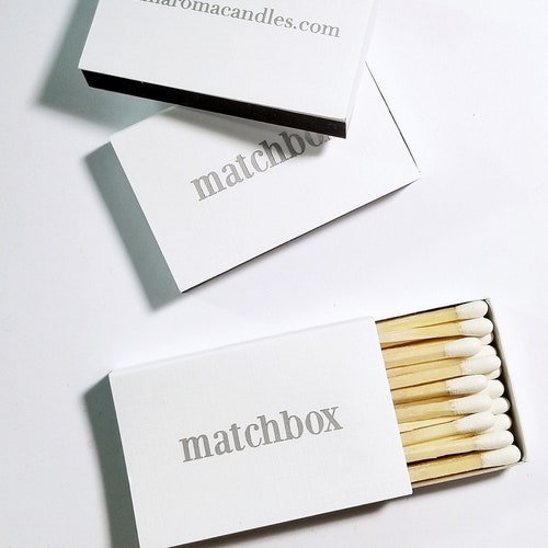 Small White Matches Matches Linen Match Box 22 Count Etsy