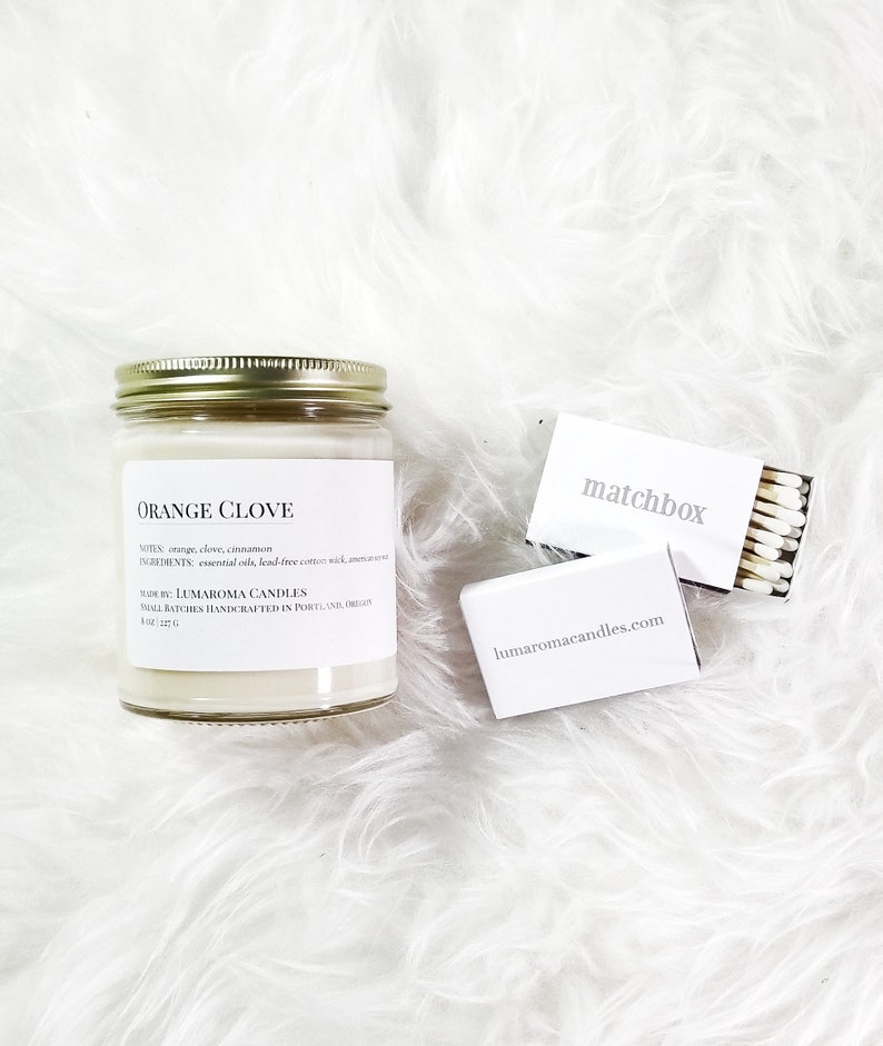 Small White Matches, Matches, Linen Match Box, 22 Count Matches, Match Box, Gift Idea, Soy