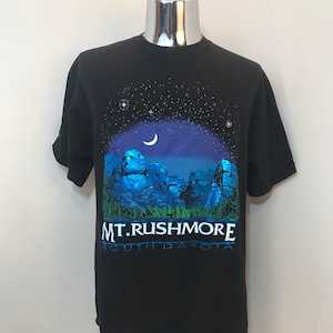 90s Mt RUSHMORE Shirt / Vintage SOUTH DAKOTA President Monument Super Shiny Souvenir Graphic Tee Size Large