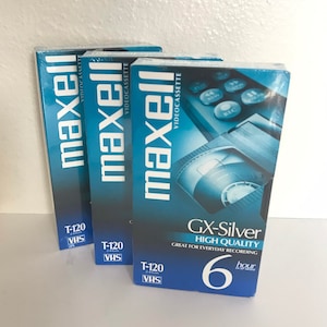 3 MAXELL Video Blank Cassette Tapes GX-Silver High Quality T-120 VHS Tapes *Sealed* Like New
