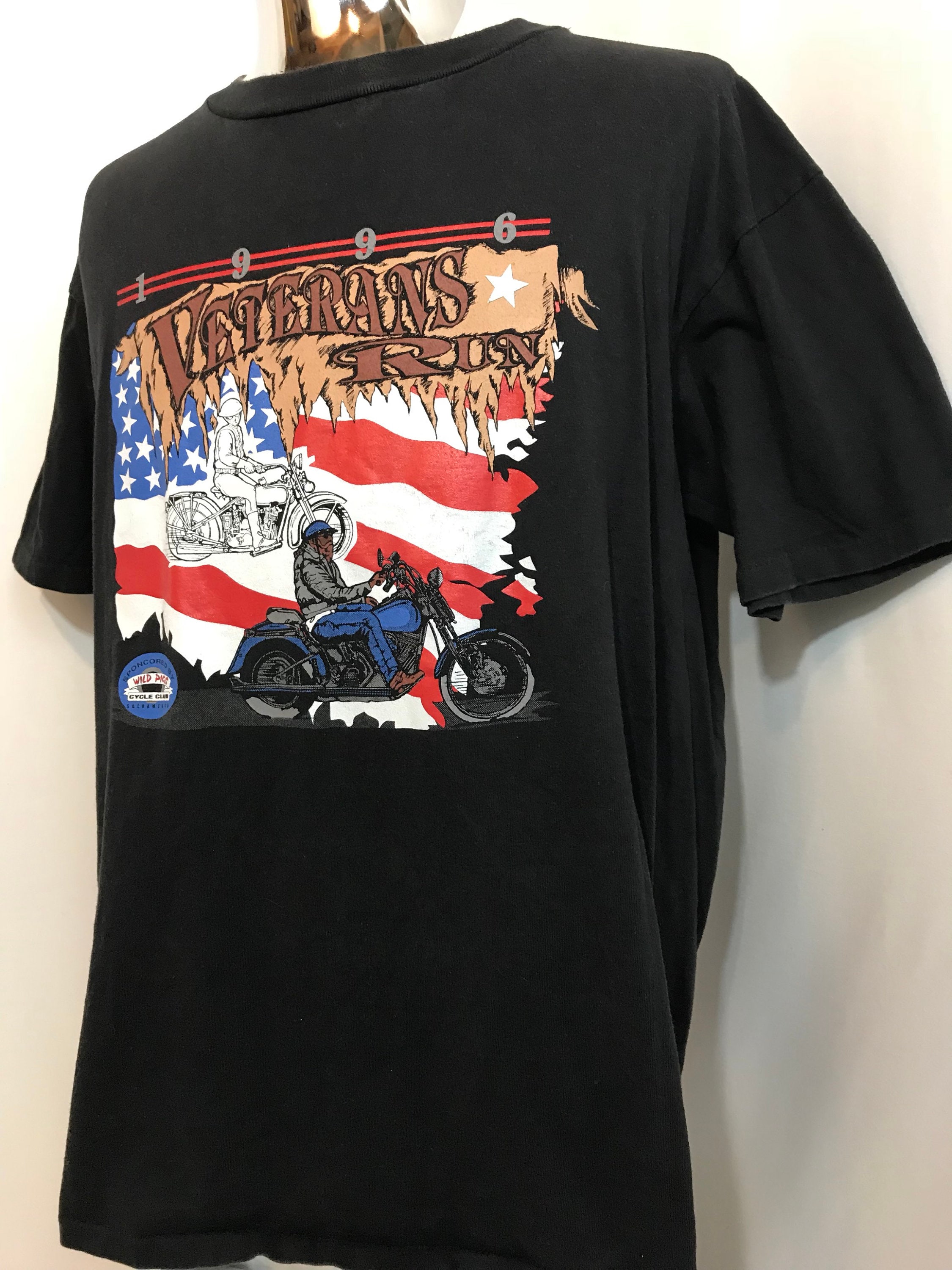 1996 VETERANS Run Motorcycle Rally Souvenir T Shirt / Military Etsy