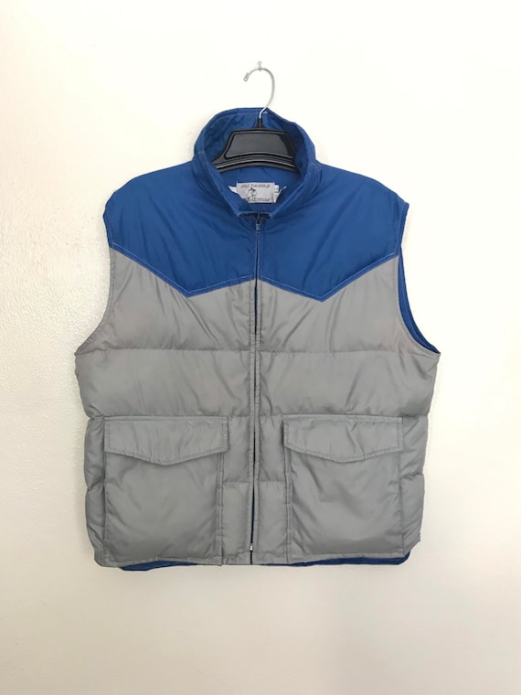 80s Puffer Vest / Vintage Pack in Ski Daddle Two Tone Puffer Ski Vest Mens Size Large