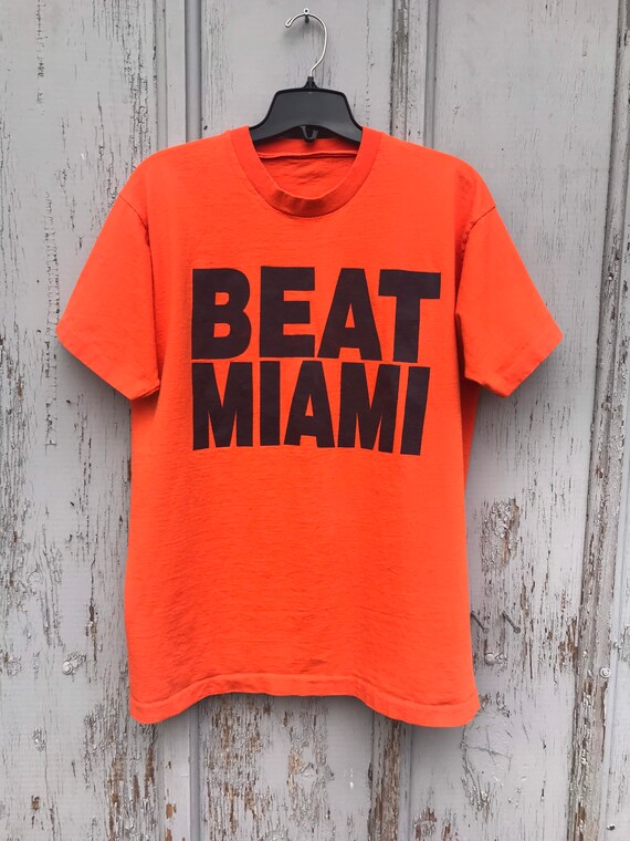 90s BEAT MIAMI Shirt / Vintage University of Florida GATORS Football Beat Miami Hurricanes Florida Cup Souvenir Shirt Extra Large