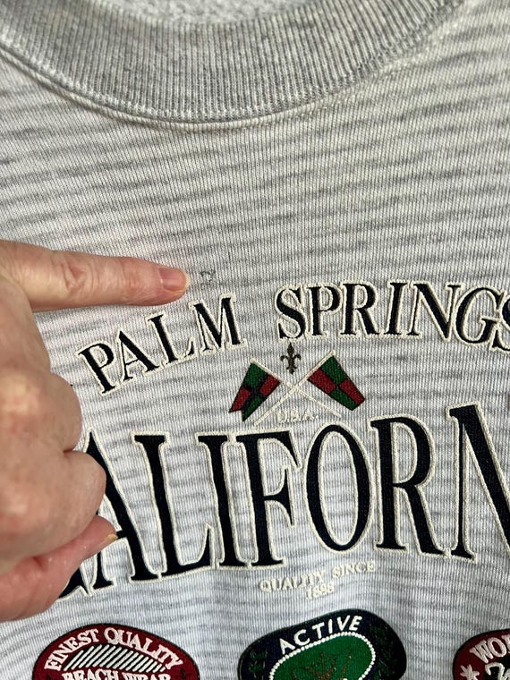 90s PALM SPRINGS Sweatshirt / Vintage CALIFORNIA World Class Famous Resort Beach Wear Crewneck Sweatshirt Size Medium View 6