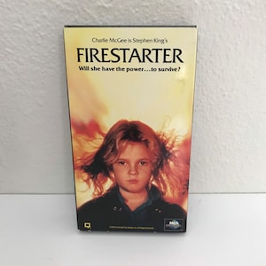 1984 FIRESTARTER VHS / Vintage Stephen King Cult Classic Starring Drew Barrymore *TESTED* Works Excellent
