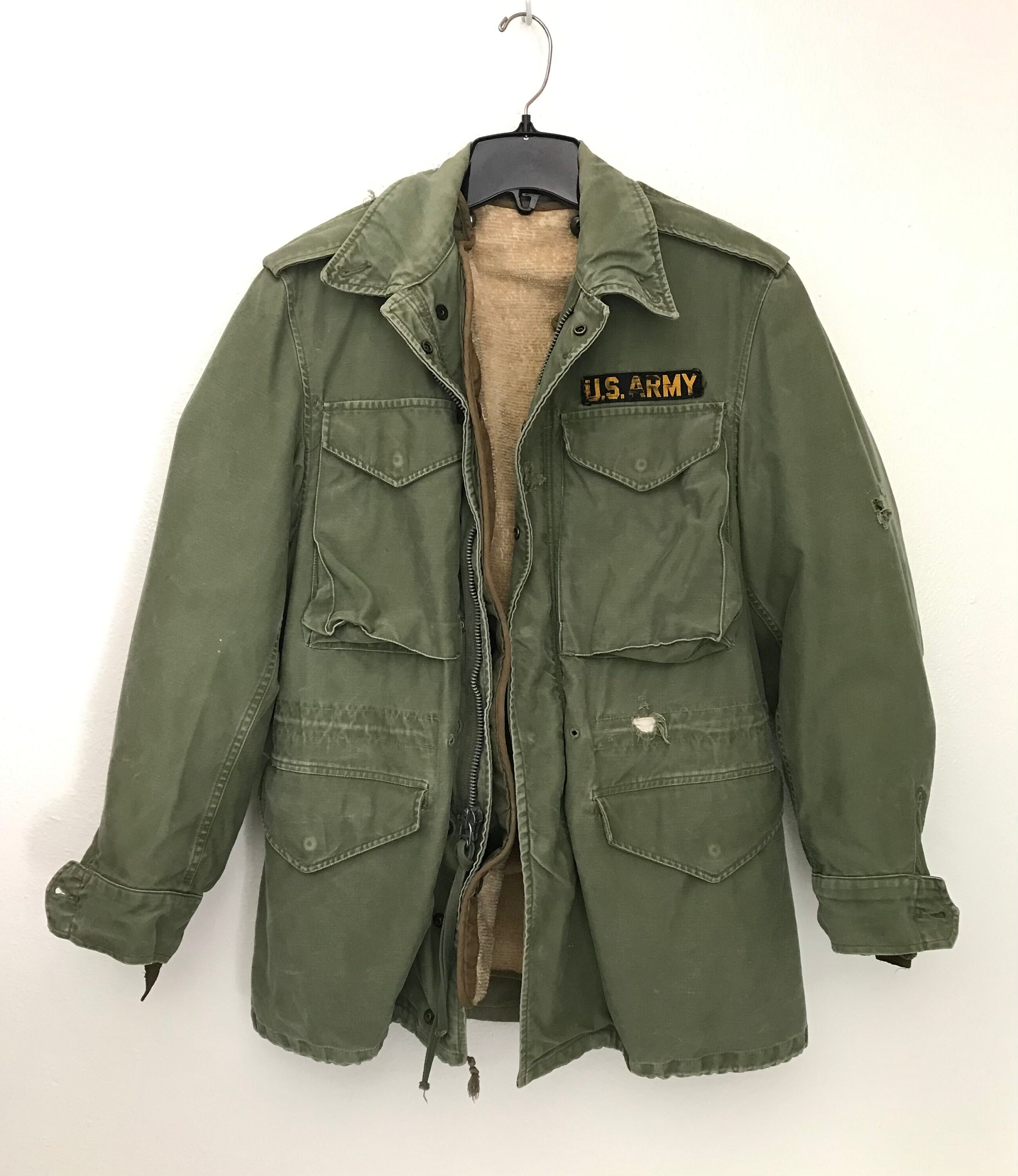 1963 M-51 VIETNAM Battle Worn Field Jacket Sateen Olive