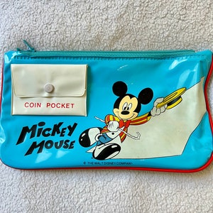80s Mickey Mouse Pouch / Vintage Walt Disney Company MICKEY Carnival Circus Ringleader Wallet Pouch