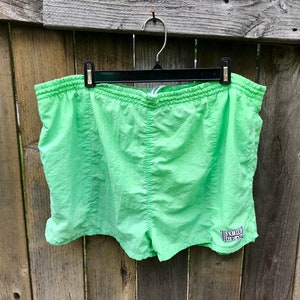Jaren '90 SURF GEAR Zwembroek / Vintage Neon Green Beach Pool Party Zwembroek Taille Maat 40