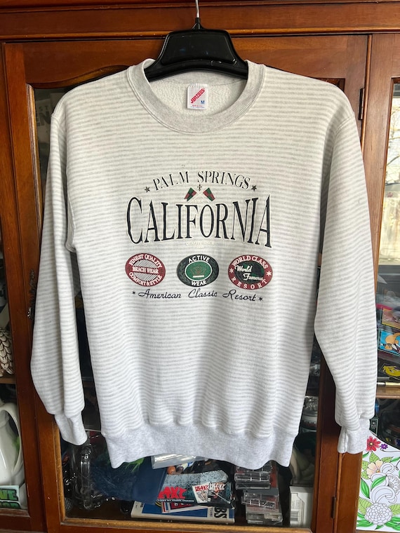 90s PALM SPRINGS Sweatshirt / Vintage CALIFORNIA World Class Famous Resort Beach Wear Crewneck Sweatshirt Size Medium