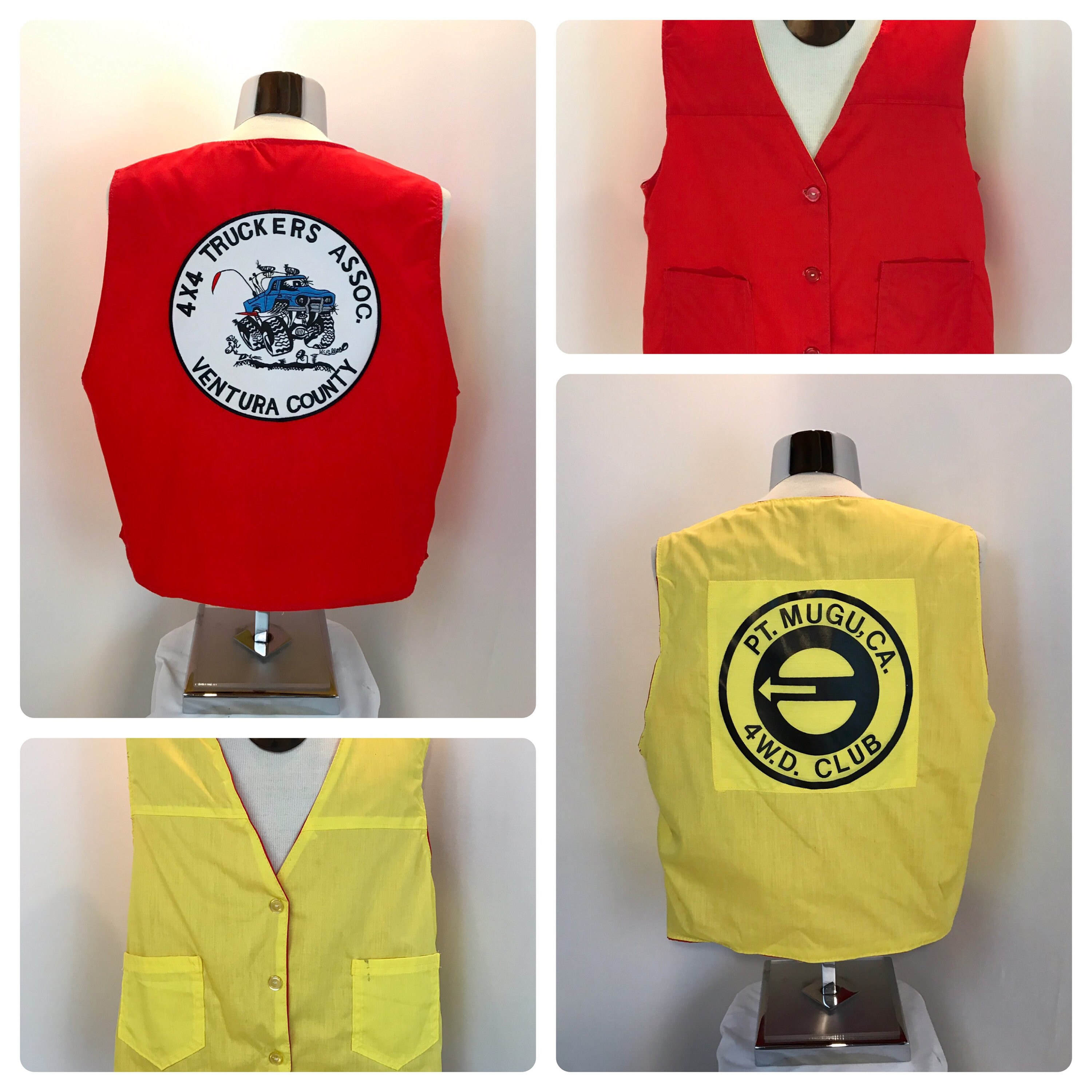 Reversible 4X4 Club Safety Vest / Double Sided VENTURA County 4X4 Truckers Association Pt. Mugu California 4WD Club Mens Size Large