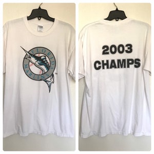 02/03 MARLINS Shirt / Vintage MLB Baseball FLORIDA Marlins 2003 World Series Champions Souvenir Shirt Size Extra Large