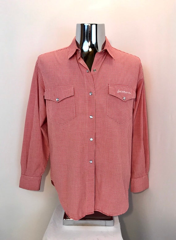 80s DOCKERS Western Dress Shirt / Vintage Pearl Sn