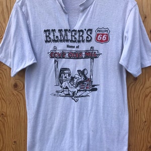 80s ELMERS PHILLIPS 66 Shirt / Vintage Elmers Phillips 66 Gas Station Home of Coys Cider Mill Souvenir Tee Size MEDIUM image 6