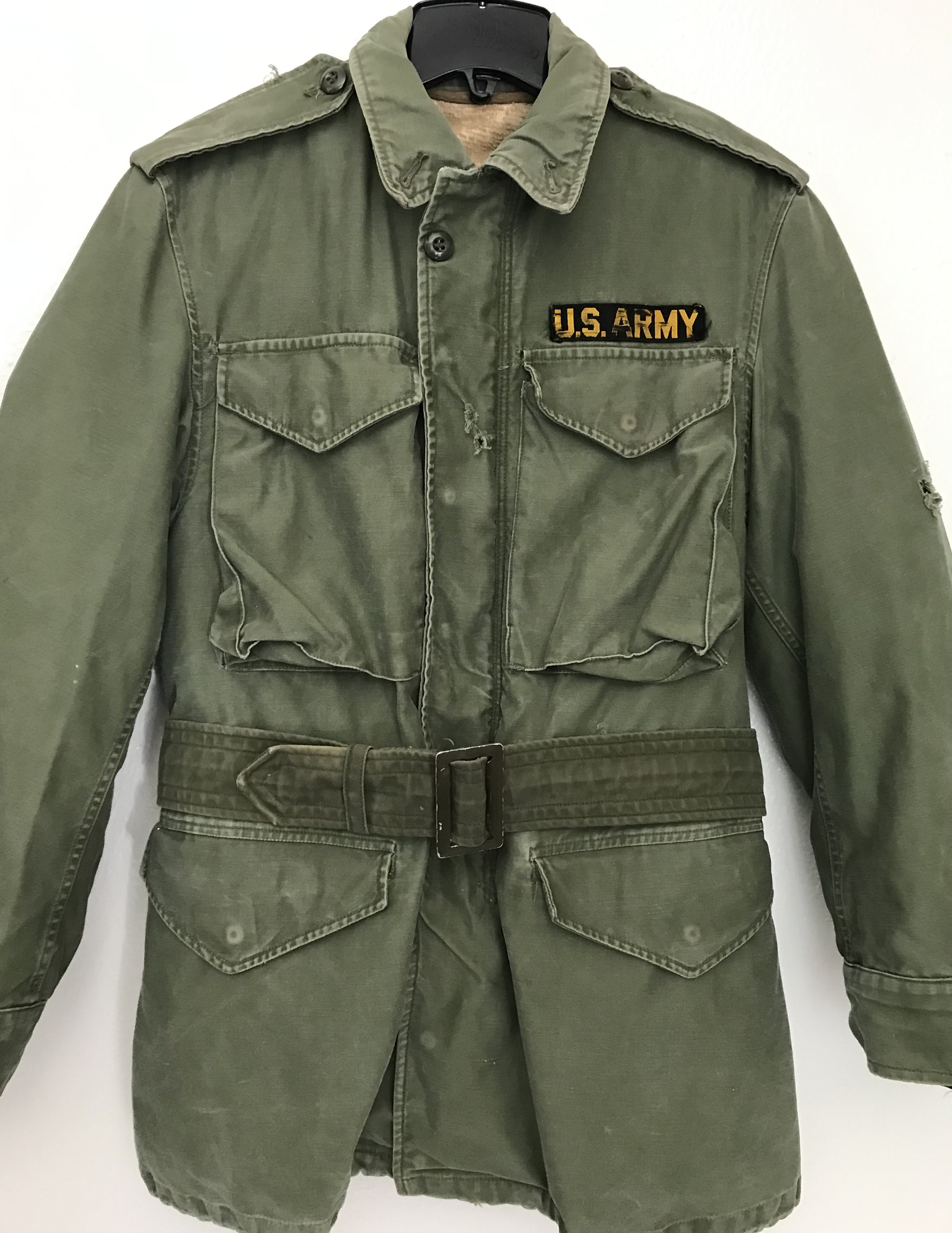 1963 M-51 VIETNAM Battle Worn Field Jacket Sateen Olive