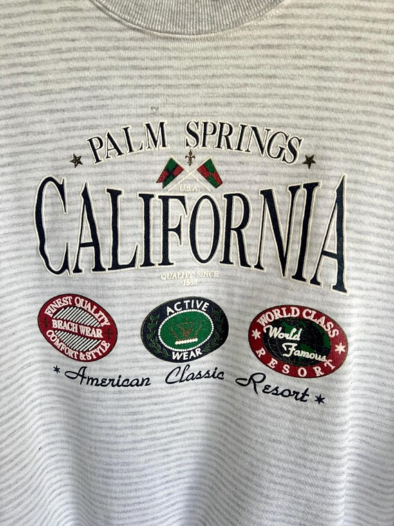 90s PALM SPRINGS Sweatshirt / Vintage CALIFORNIA World Class Famous Resort Beach Wear Crewneck Sweatshirt Size Medium View 2