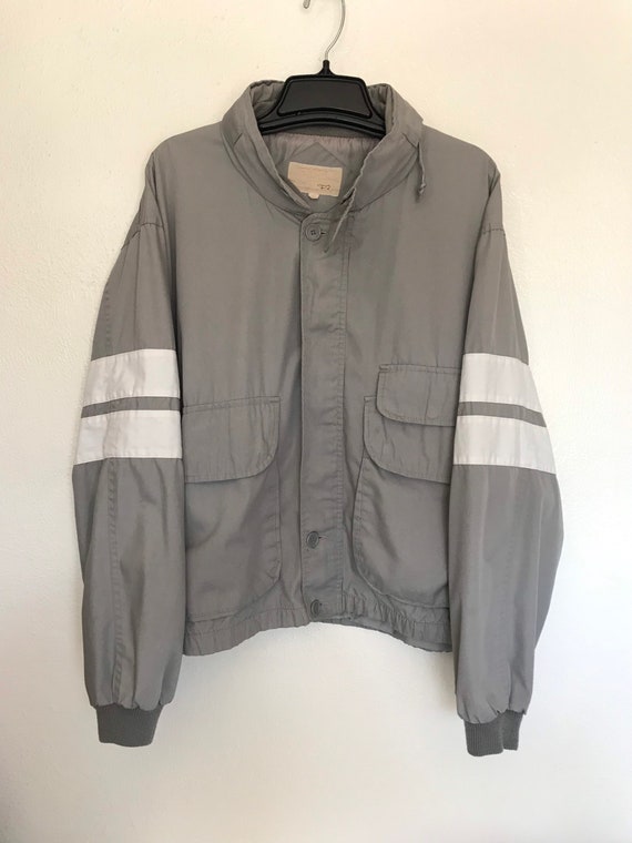 80s FOX Bomber Jacket / Vintage Fox Collection Striped Racer  