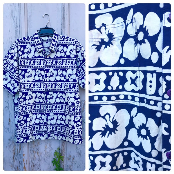 90s BALI Hawaiian Shirt / Vintage FOUR SEASONS Bali Tropical Hibiscus Lightweight Surfwear Beach Party Shirt Extra Large