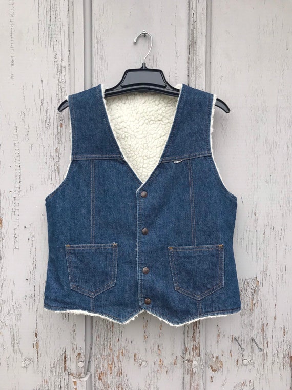 lined denim vest