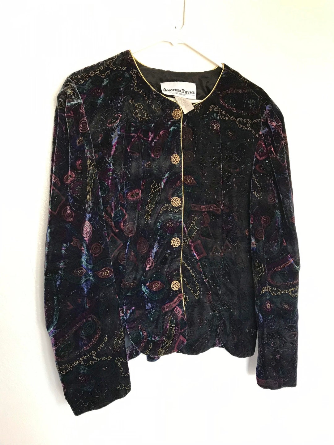 Vintage LARPING Jacket / 90s Another Thyme SHINY Veleveteen - Etsy