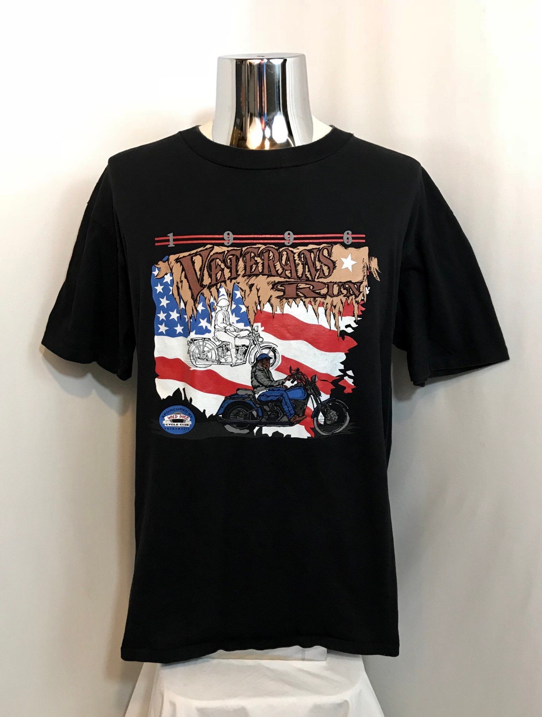1996 VETERANS Run Motorcycle Rally Souvenir T Shirt / Military - Etsy