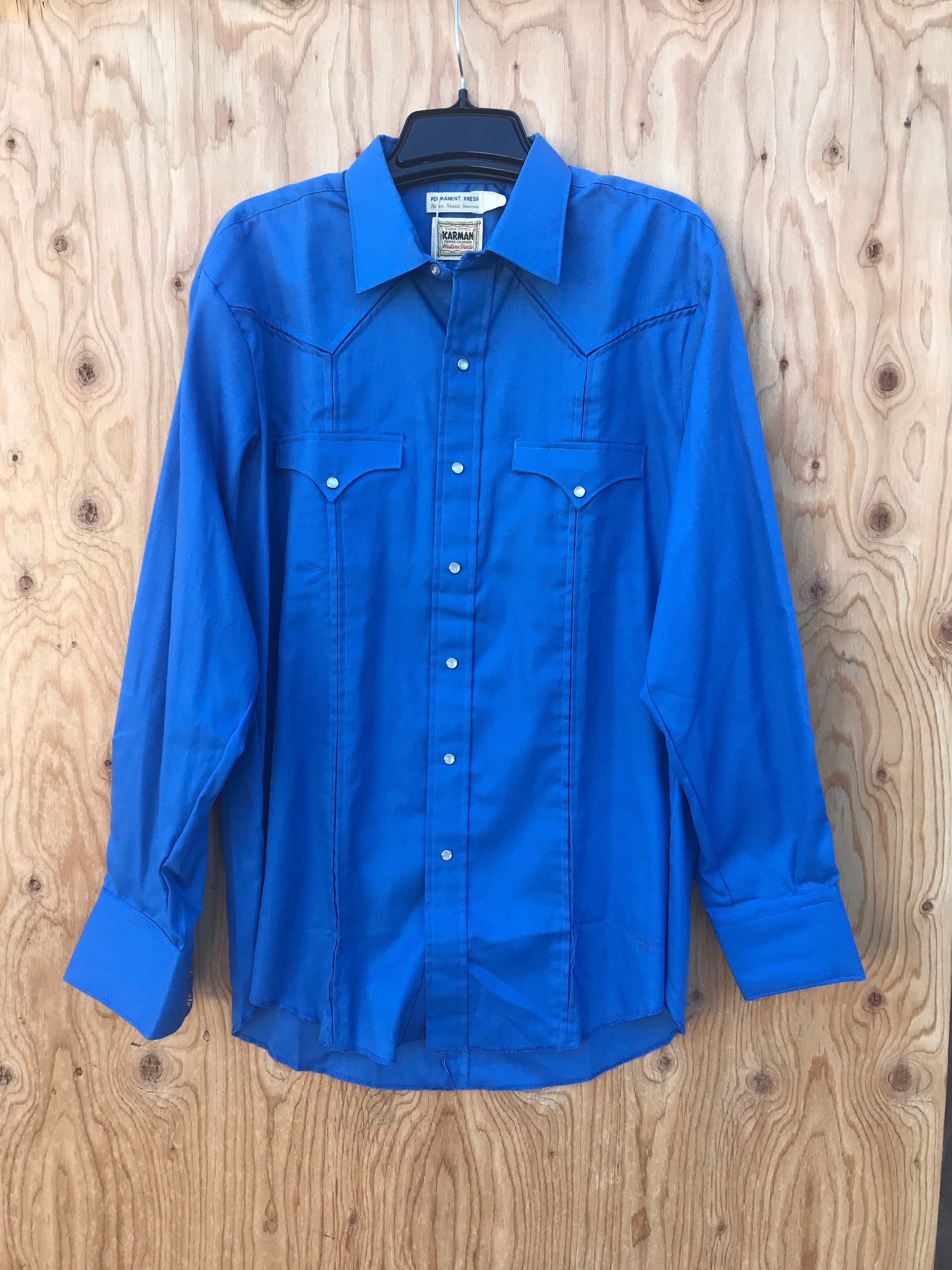 Deadstock 70s KARMAN Western Shirt / Kodel Fabric No Wrinkle | Etsy