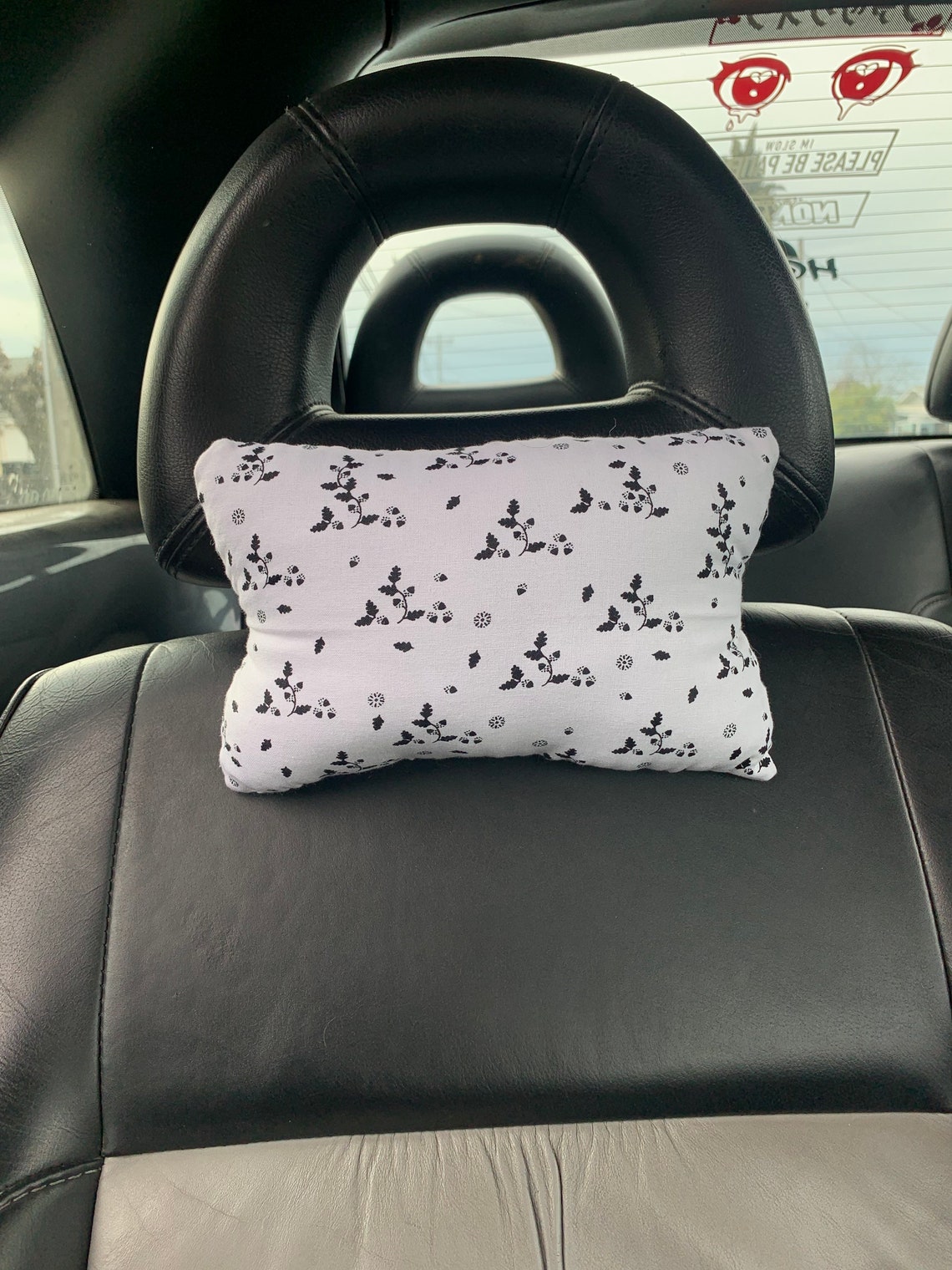 White Floral Custom JDM Car Interior Neck Pillow Etsy