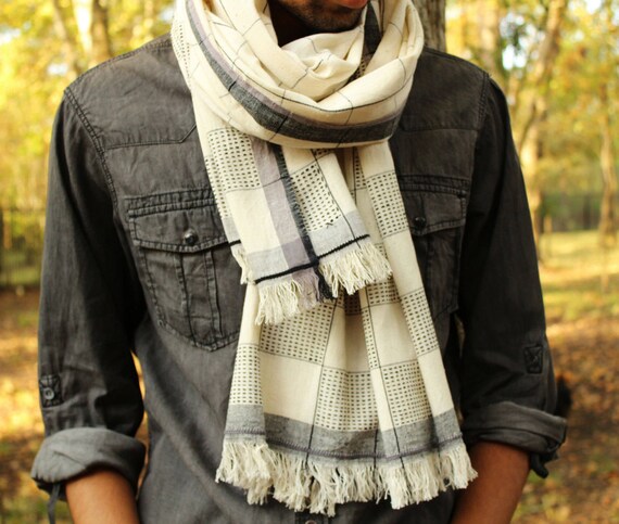 black and white winter scarf